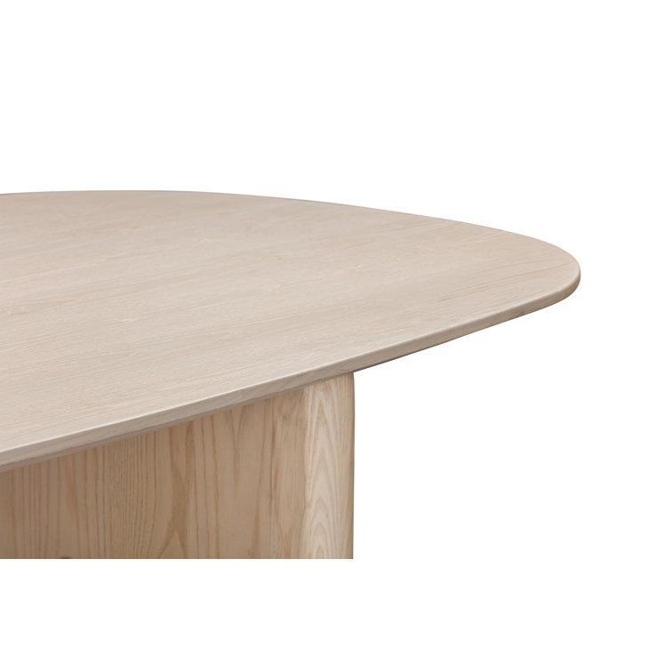 Liv 84'' White Sand Ash and Rubberwood Oval Dining Table