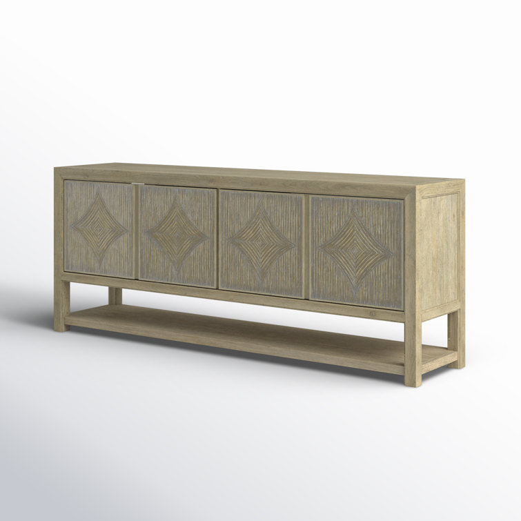 Anders Coastal Cool Wood Media Console with Reeded Facade