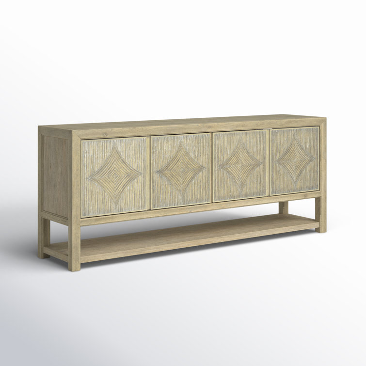Anders Coastal Cool Wood Media Console with Reeded Facade