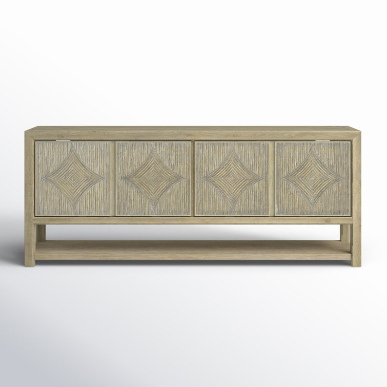 Anders Coastal Cool Wood Media Console with Reeded Facade