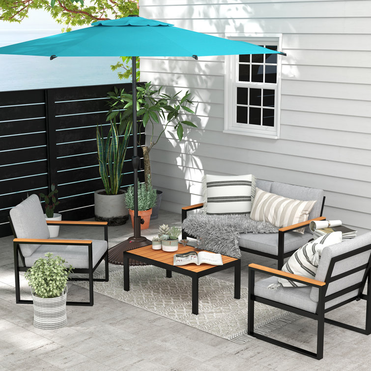 Lyon 108" Light Blue Steel Market Umbrella