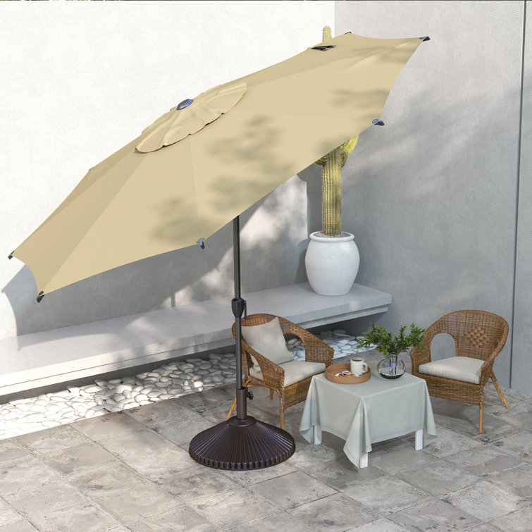 Lyon 9ft Brown Steel Outdoor Patio Umbrella