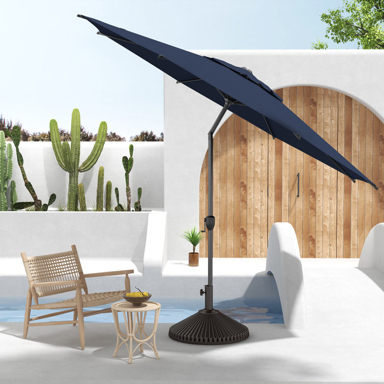 Lyon 9FT Dark Blue Polyester Outdoor Patio Umbrella