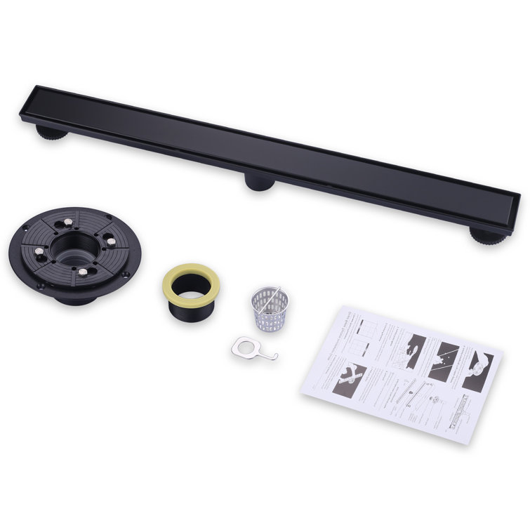 32-Inch Matte Black Stainless Steel Linear Shower Drain