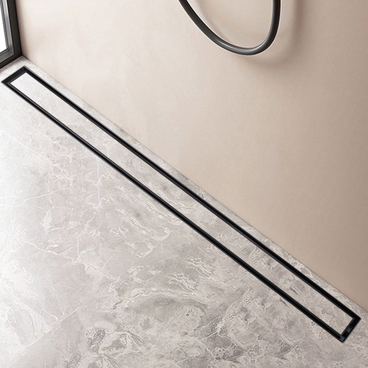 32-Inch Matte Black Stainless Steel Linear Shower Drain