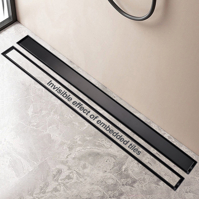 32-Inch Matte Black Stainless Steel Linear Shower Drain