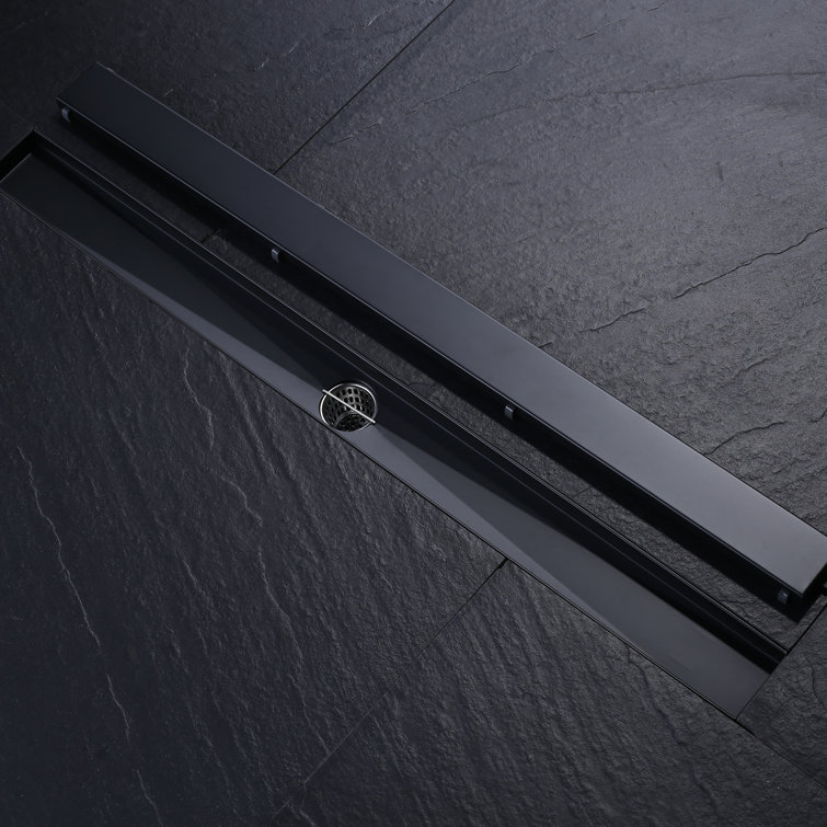 32-Inch Matte Black Stainless Steel Linear Shower Drain