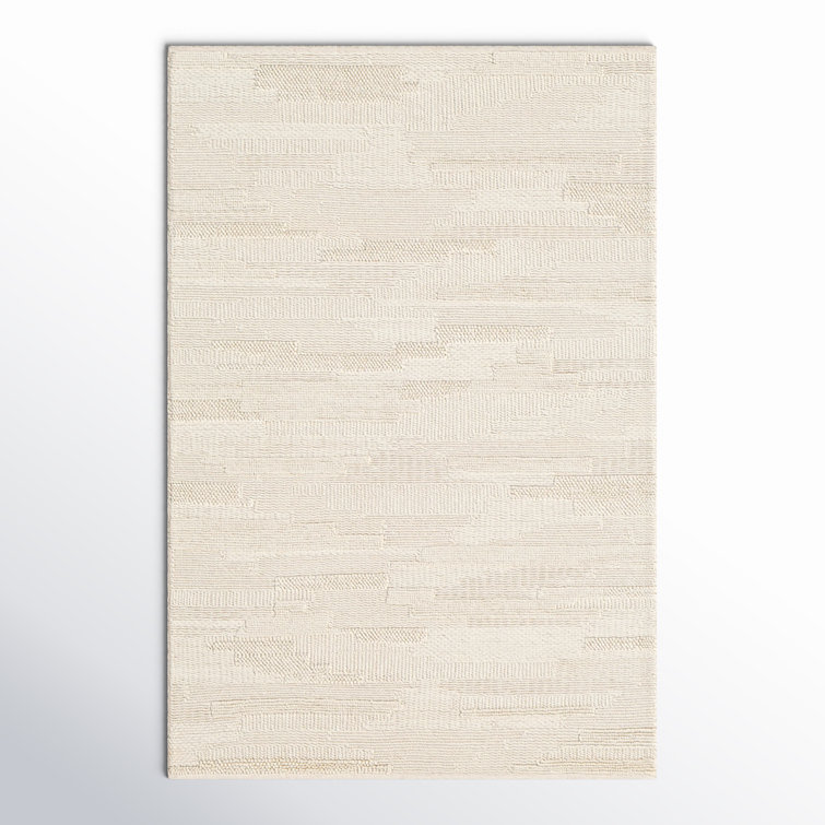 Handwoven Cream Wool Flatweave 8' x 10' Rug