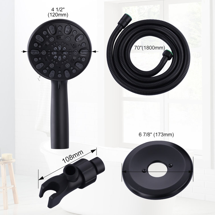 Matte Black Single Handle 7-Spray Wall Mounted Shower System