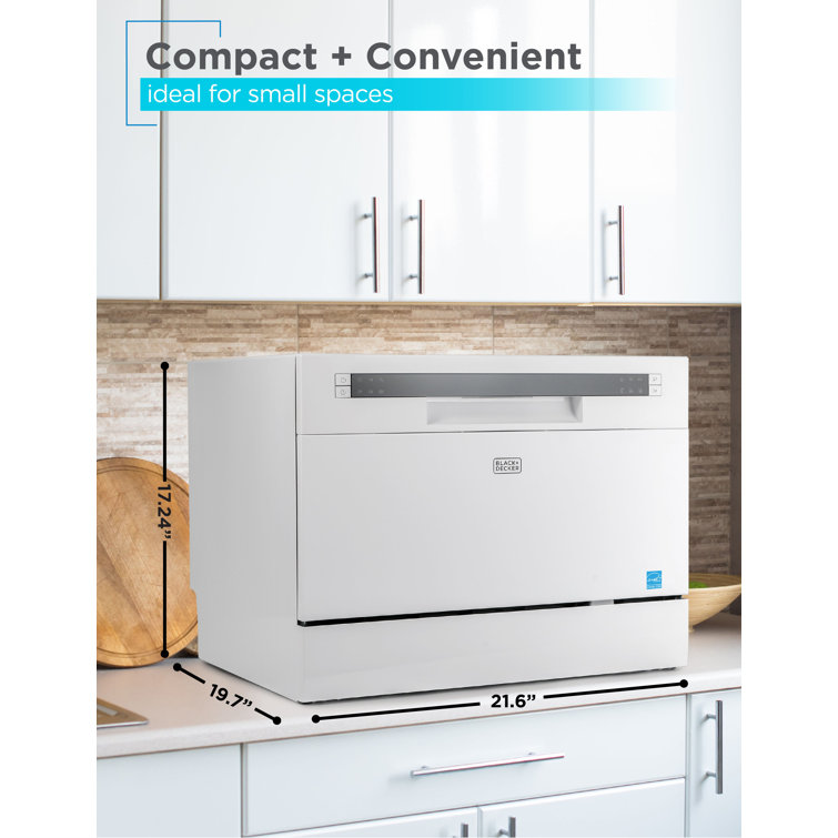 White Stainless Steel Portable Countertop Dishwasher for RV