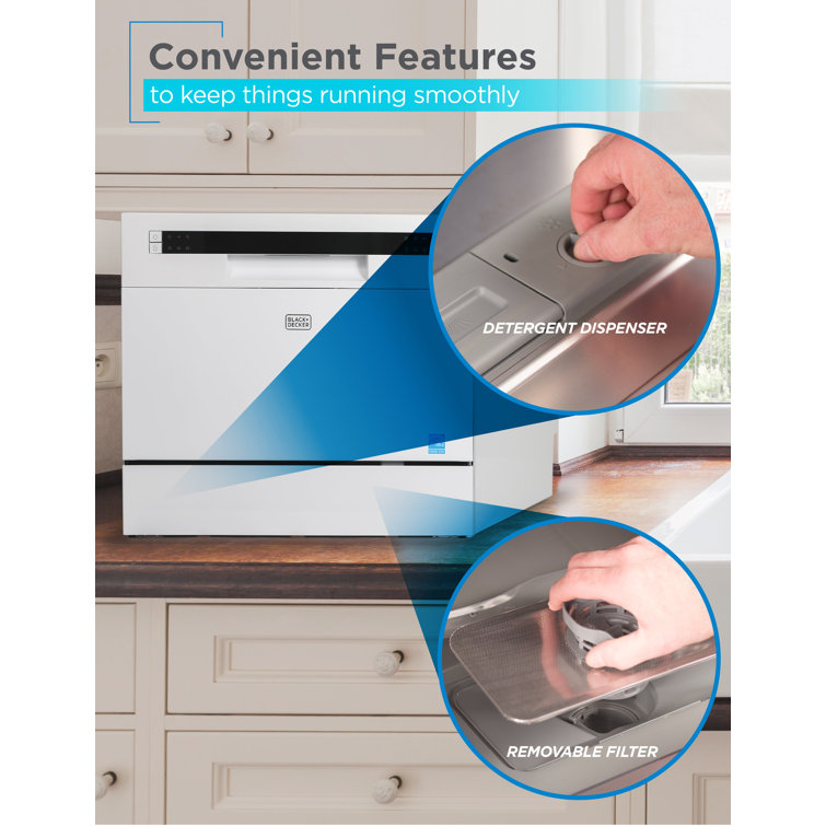 White Stainless Steel Portable Countertop Dishwasher for RV