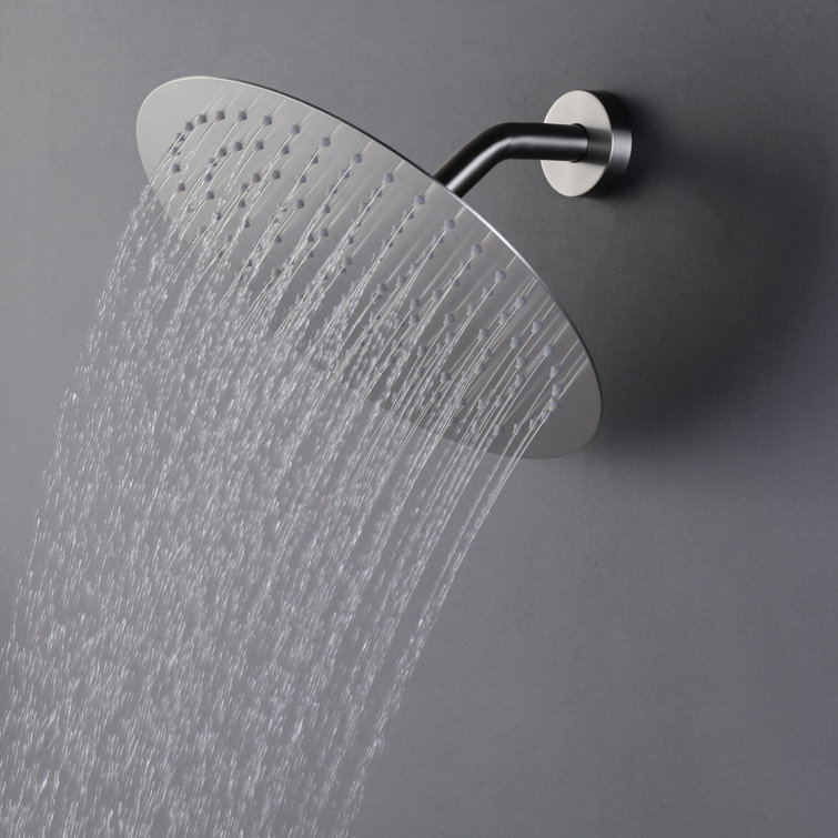 Large Brushed Nickel Wall Mounted Rain Shower Head