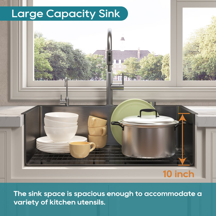 33" Gunmetal Black Stainless Steel Single Bowl Drop-In Kitchen Sink