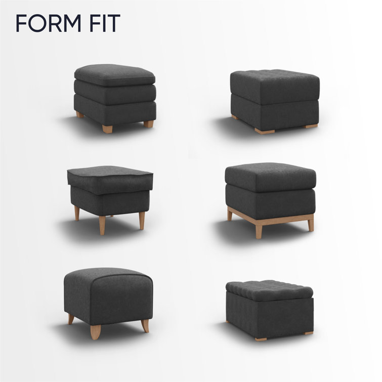 Cream Stretch Rectangular Ottoman Cover