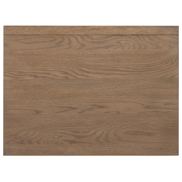 Light Brown Oak and Cane 2-Drawer Nightstand