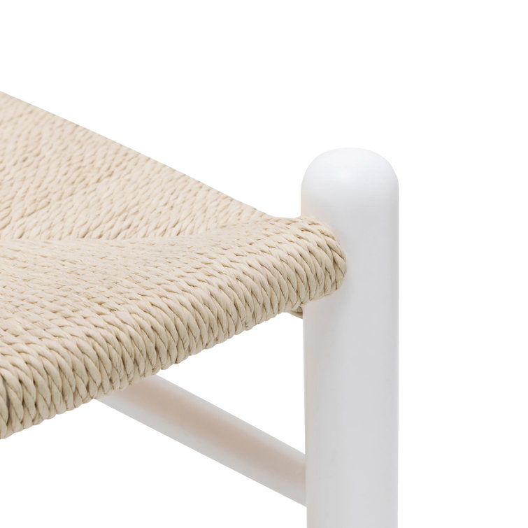 Wyn Solid Wood Weave Mid-Century Modern Dining Chair in White