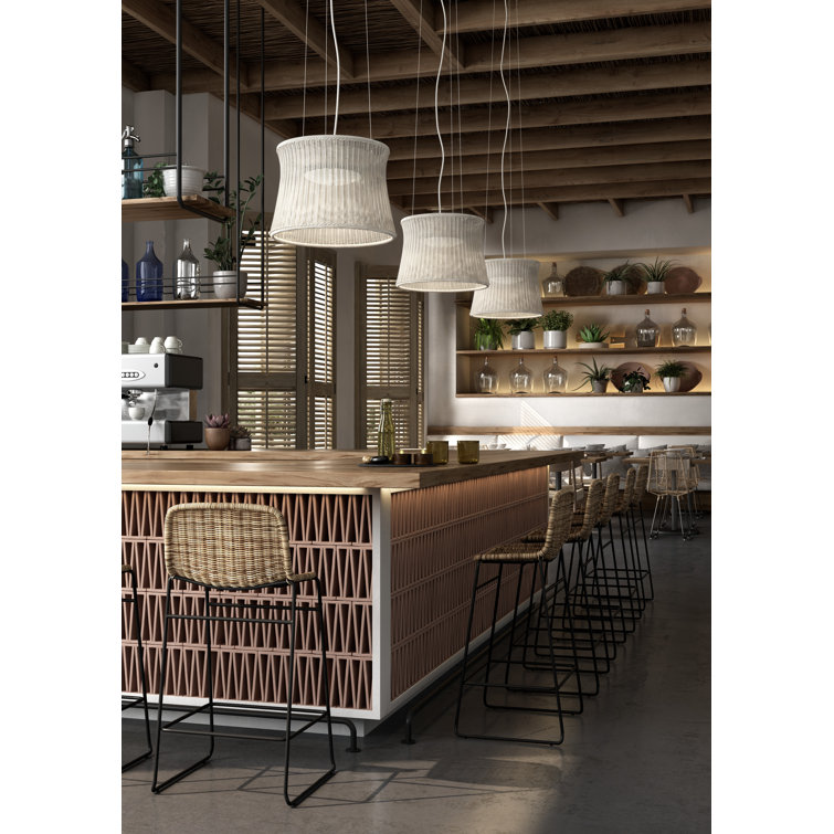 Syra Natural White Hand-Woven Aluminum LED Pendant Light