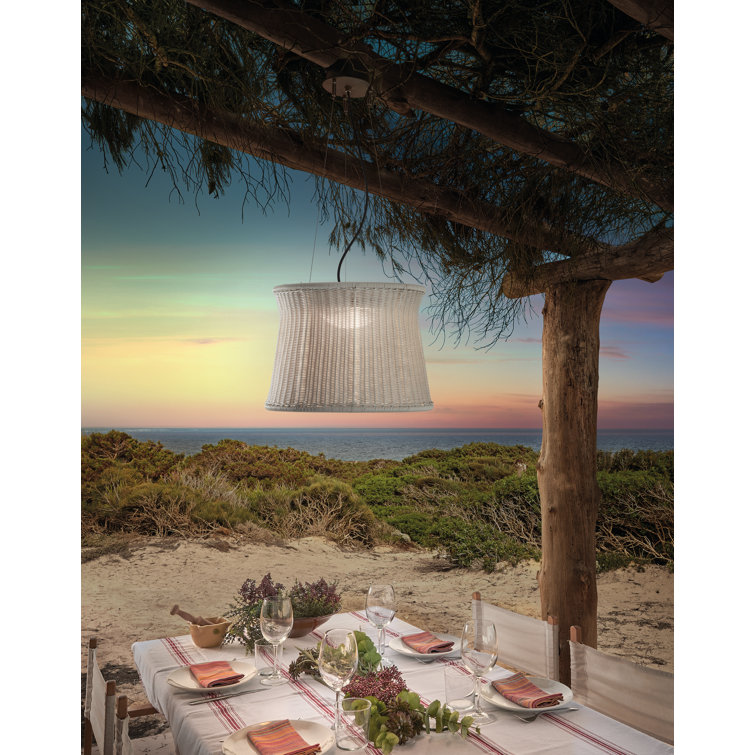 Natural White Aluminum LED Drum Pendant Light