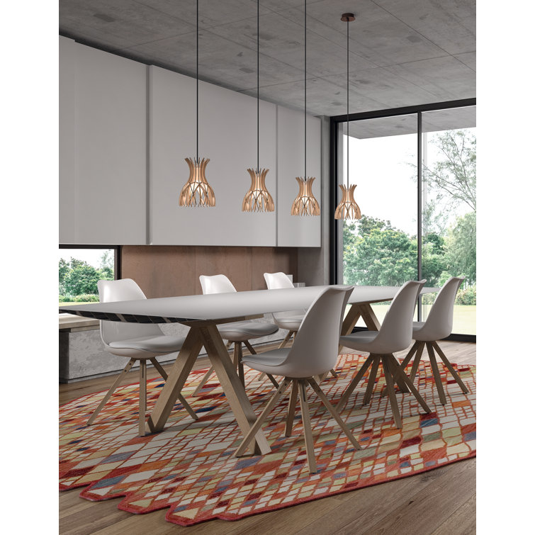 Brown Mini Aluminum and Wood LED Pendant Light