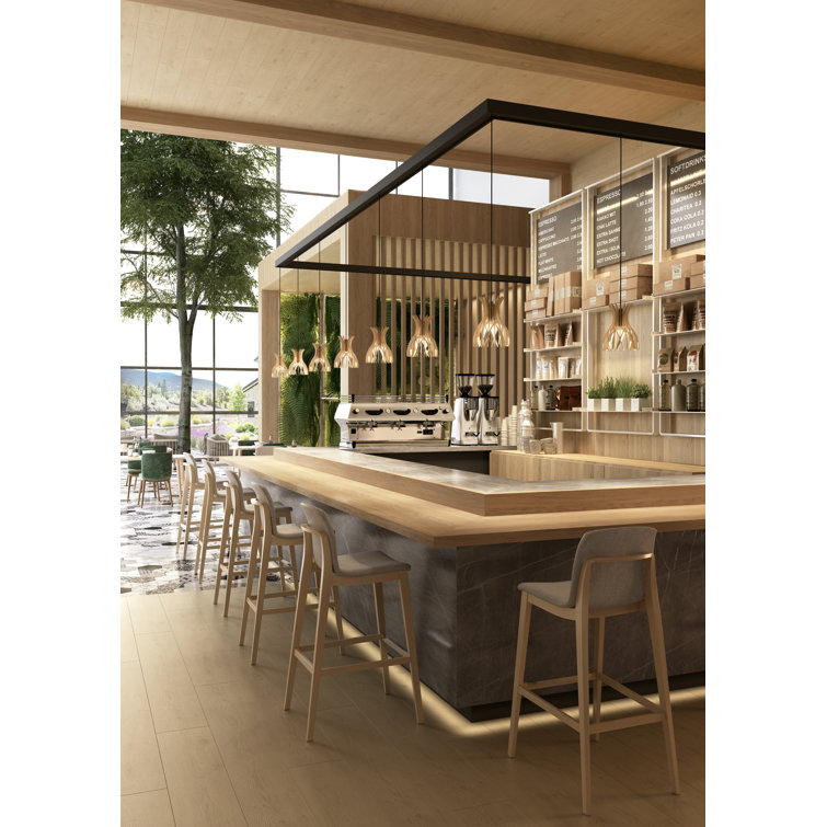 Brown Mini Aluminum and Wood LED Pendant Light