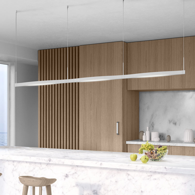 Satin Black Aluminum LED Kitchen Island Pendant Light