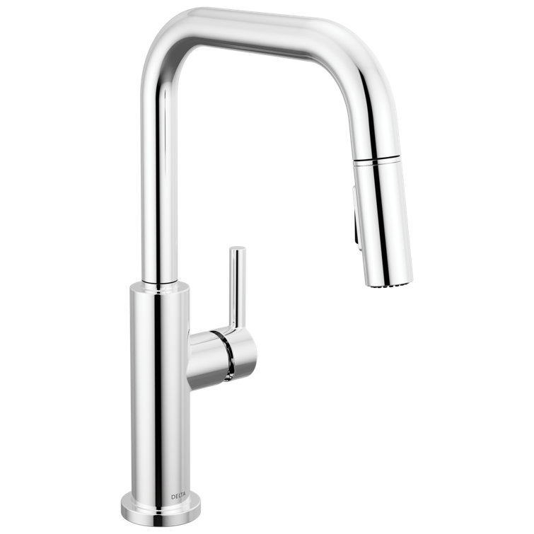 Chrome Single Handle Pull-Down Kitchen Faucet with Magnetic Docking