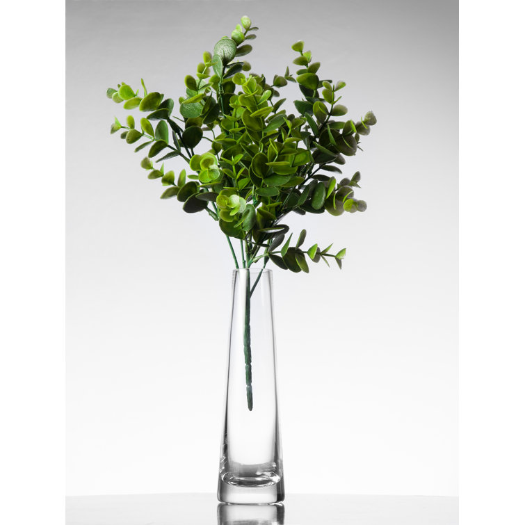 Elegant Clear Glass Bud Vase with Bubble Base Design - 7.6" Height