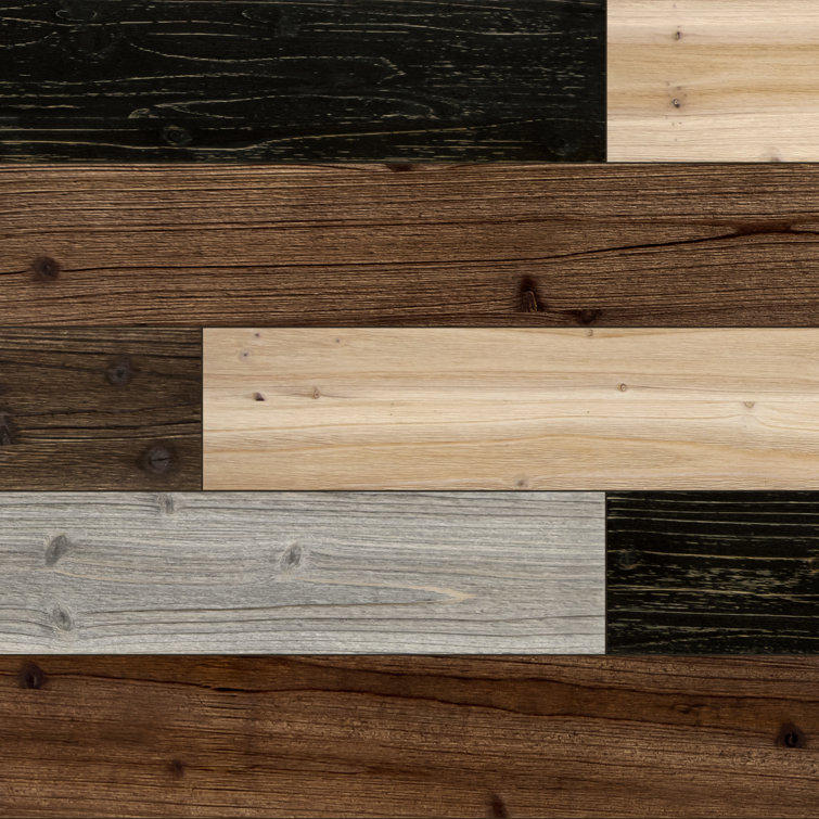 47.25" Mixed Dark Solid Pine Barn Wood Wall Planks