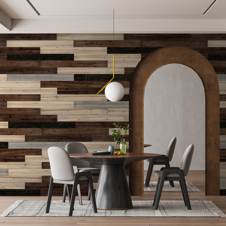 47.25" Mixed Dark Solid Pine Barn Wood Wall Planks