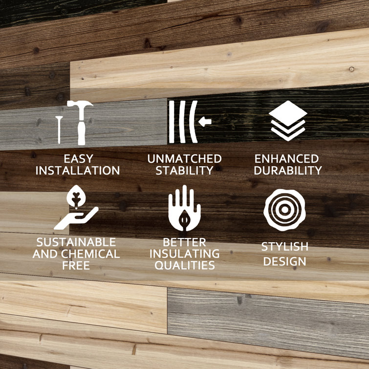 47.25" Mixed Dark Solid Pine Barn Wood Wall Planks