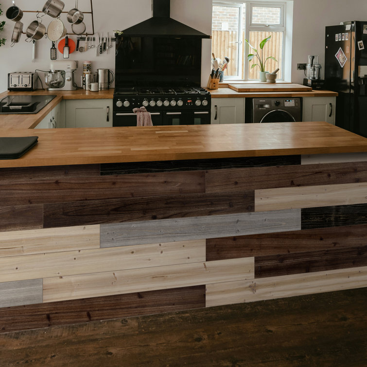 47.25" Mixed Dark Solid Pine Barn Wood Wall Planks