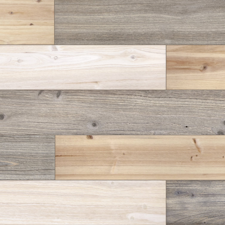 47.25" Mixed Light Solid Pine Barn Wood Wall Planks