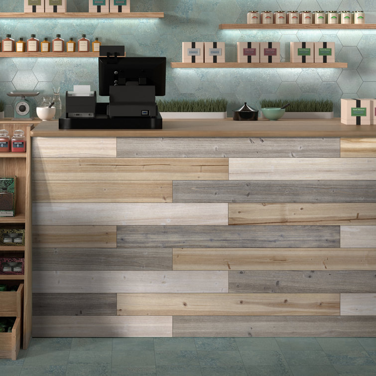 47.25" Mixed Light Solid Pine Barn Wood Wall Planks