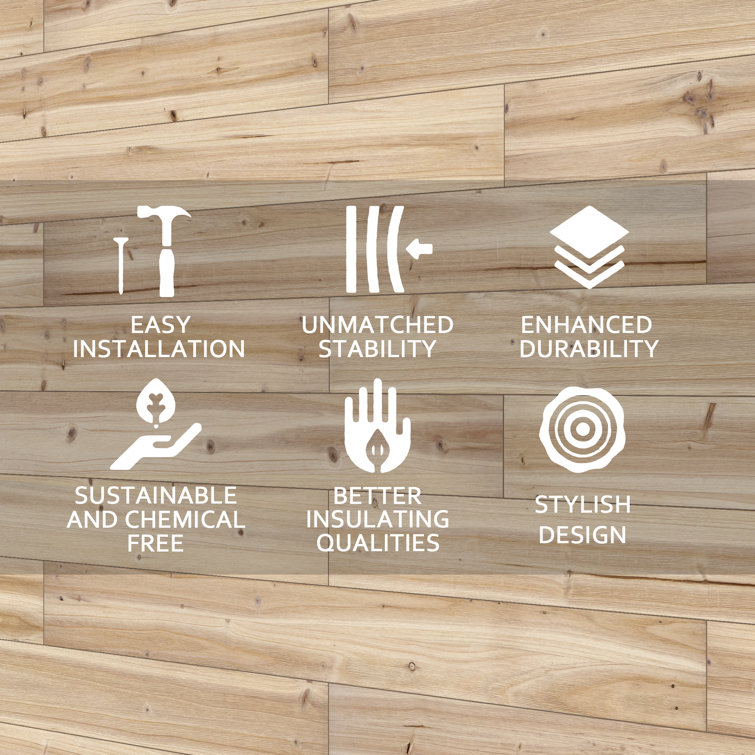 Natural Oak Solid Wood Wall Planks Decorative Paneling Set