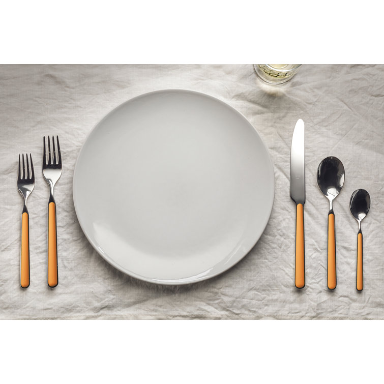 Fantasia Orange 20-Piece Stainless Steel Flatware Set
