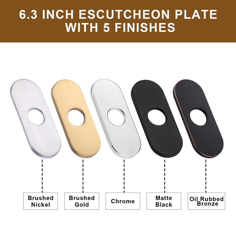 6.3-Inch Oil Rubbed Bronze Stainless Steel Escutcheon Plate