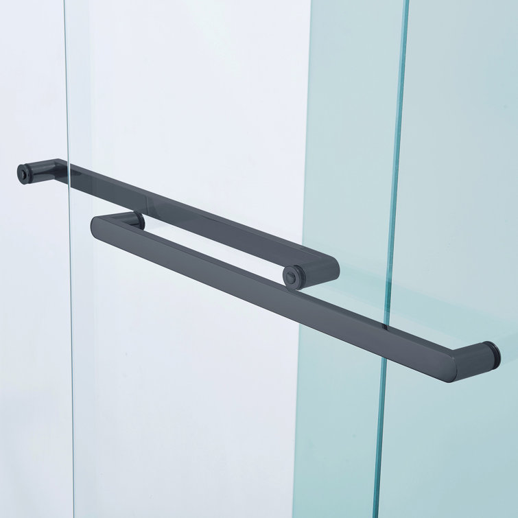 60" Matte Black Aluminum Framed Double Sliding Shower Door