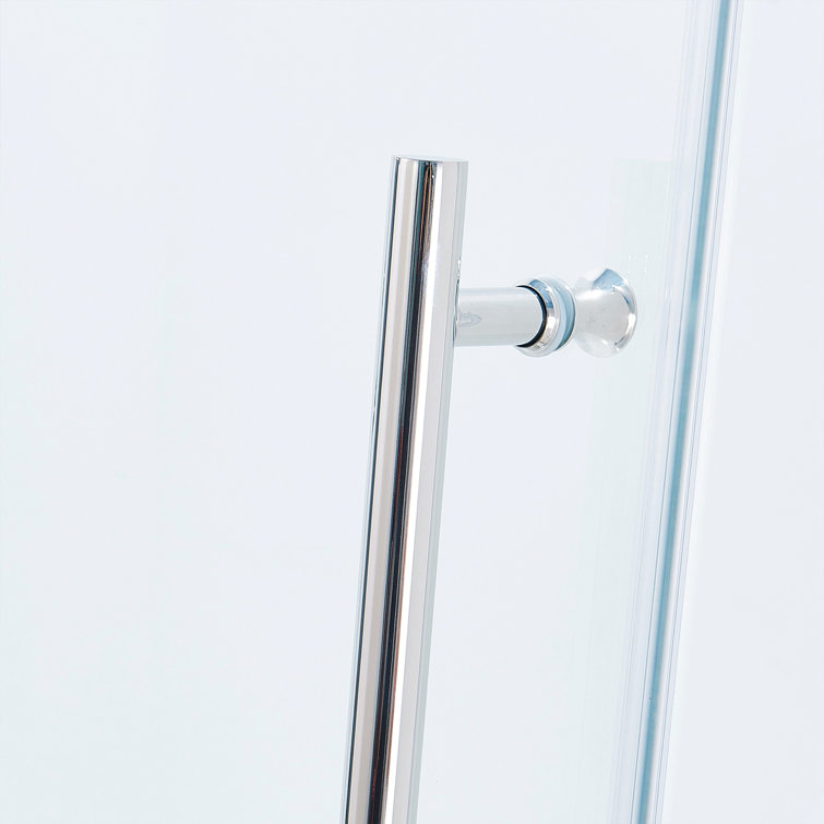 60 in. Semi-Frameless Shower Door with Clear Glass and Chrome Finish