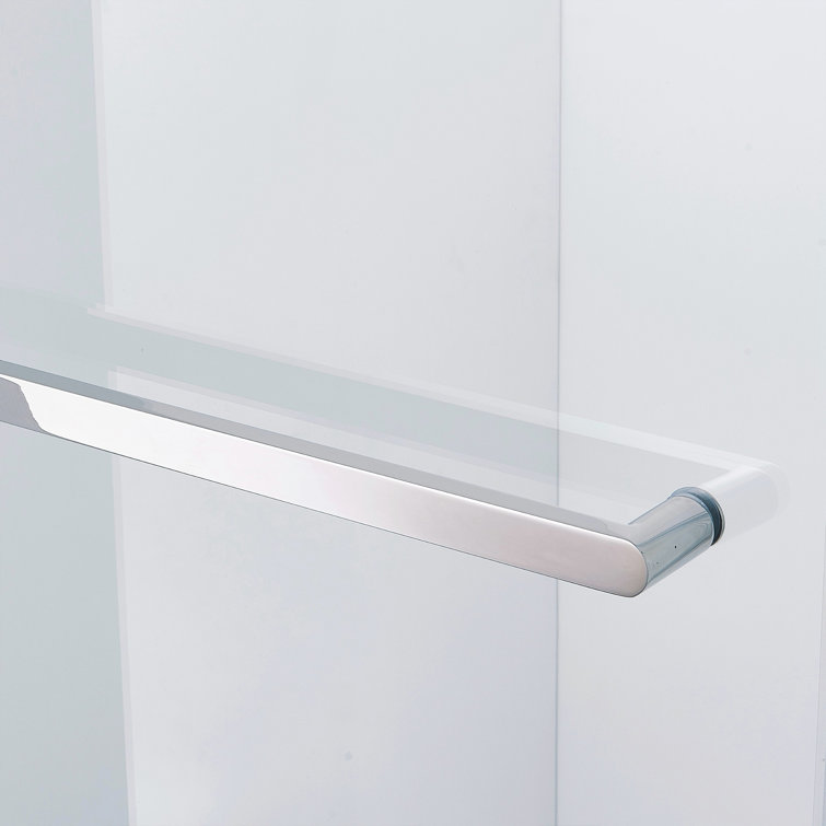 60 in. Semi-Frameless Shower Door with Clear Glass and Chrome Finish