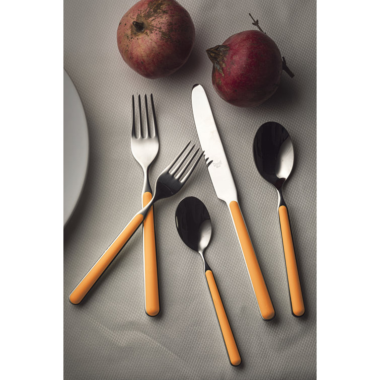 Fantasia Orange 20-Piece Stainless Steel Flatware Set
