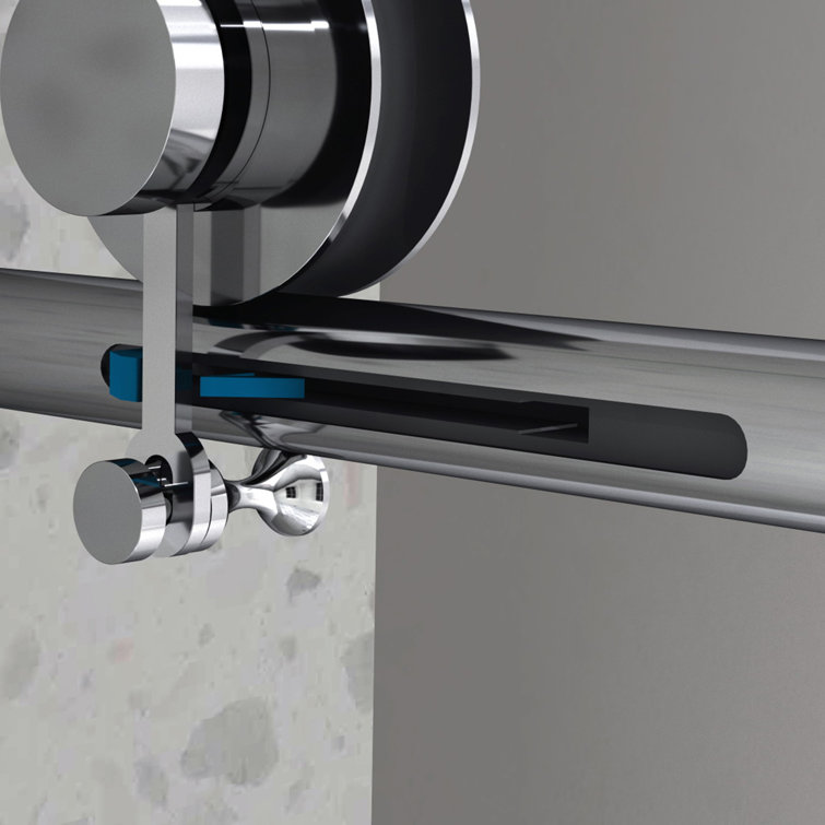 60 in. Frameless Sliding Shower Door with Clear Glass and Chrome Finish