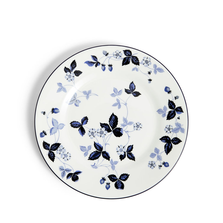 Inky Blue Hand-Painted Porcelain Salad Plate 8.1in