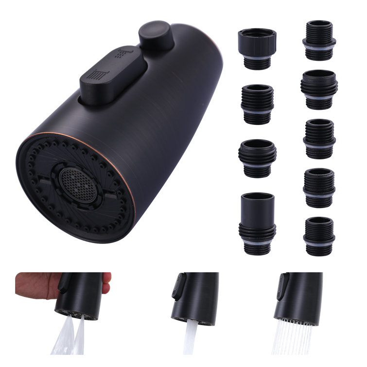 Oil Rubbed Bronze 3-Function Pull Down Kitchen Faucet Spray Head