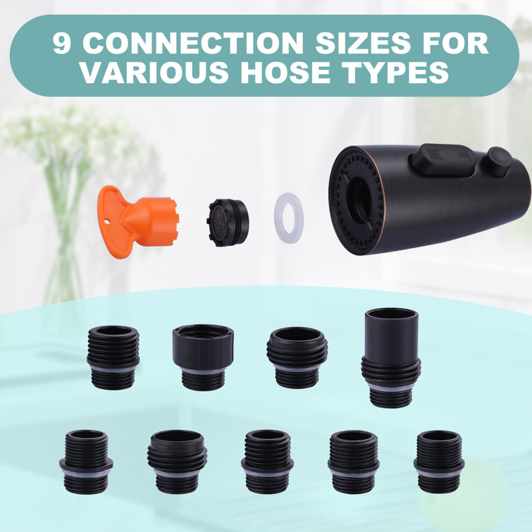 Oil Rubbed Bronze 3-Function Pull Down Kitchen Faucet Spray Head