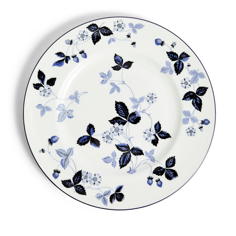Inky Blue Hand-Painted Porcelain Dinner Plate 10.7in