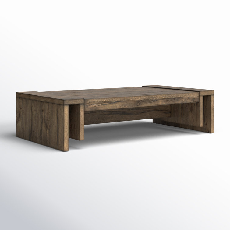 Rustic Fawn 60'' Rectangular Oak Veneer Coffee Table with Storage