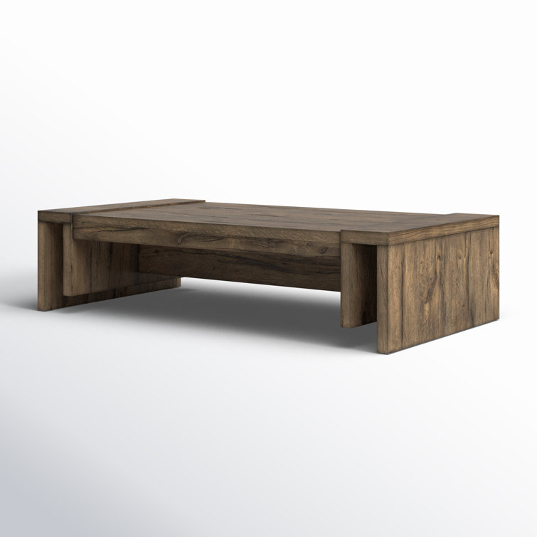 Rustic Fawn 60'' Rectangular Oak Veneer Coffee Table with Storage
