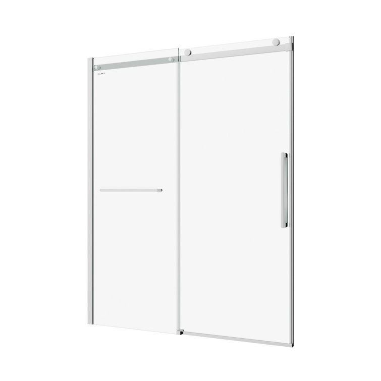 60" Frameless Sliding Glass Shower Door with Chrome Hardware