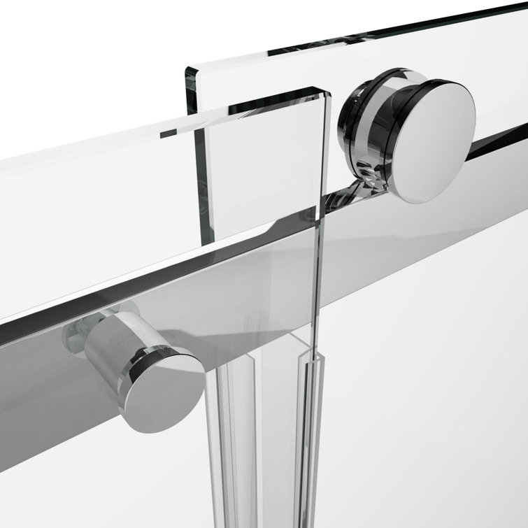 60" Frameless Sliding Glass Shower Door with Chrome Hardware