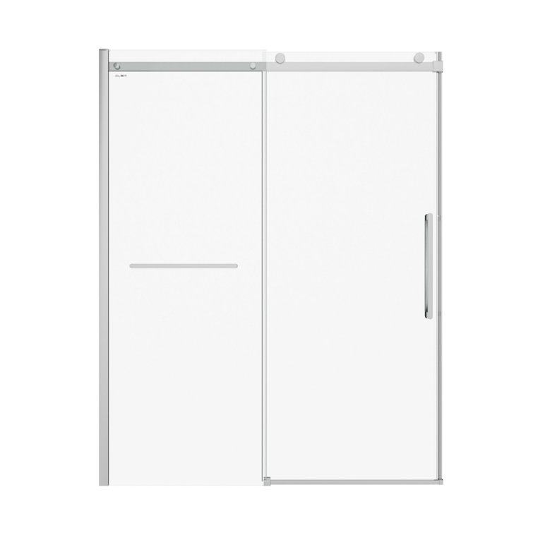 60" Frameless Sliding Glass Shower Door with Chrome Hardware